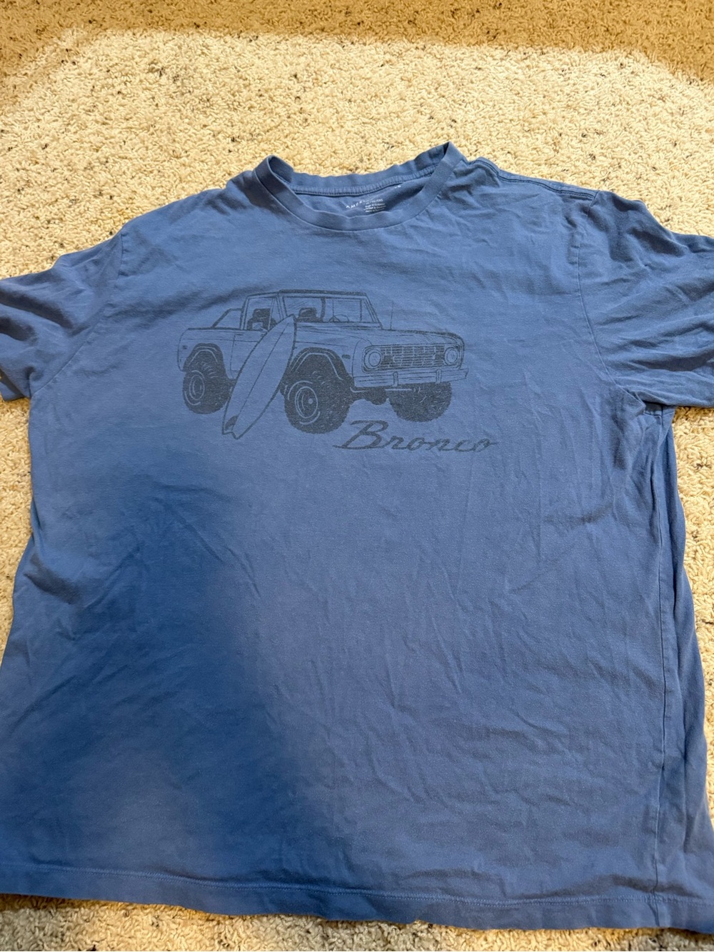 American Eagle Outfitters Blue Bronco Surf Graphic Tee